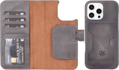 Miniatura 62 de Venito Florence - Funda de piel compatible con Samsung Galaxy S9, extra segura con bloqueo RFID, cartera desmontable para teléfono (gris decolorado)