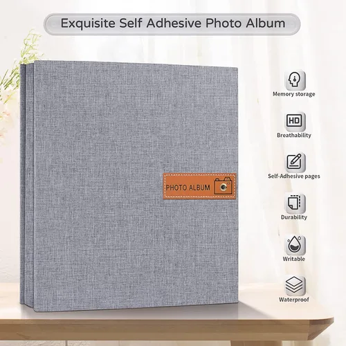 Miniatura 2 de Popotop Álbum de fotos grande autoadhesivo 4x6 5x7 8x10, álbum de recortes DIY, libro de fotos para regalos para mamá, familia, bebé y boda