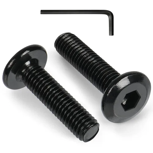 Miniatura 9 de VGBUY M6-1 x 80 mm 18 piezas de tornillos de cabeza plana con casquillo hexagonal métrico M6, acero inoxidable 304 18-8, niquelado negro, rosca