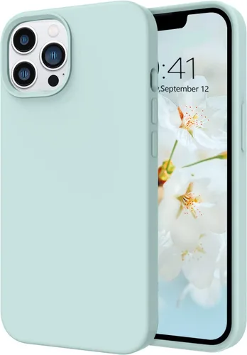 Miniatura 14 de Telaso Funda para iPhone 13, silicona líquida de goma de gel suave para iPhone 13, funda delgada con forro de microfibra a prueba de golpes, fundas