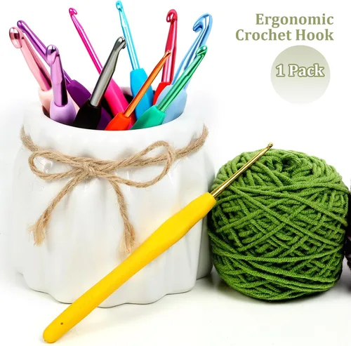 Miniatura 6 de Ganchos ergonómicos de ganchillo de 0.236 in con mango de agarre cómodo para artritis y alivio del dolor de manos, agujas de ganchillo fáciles