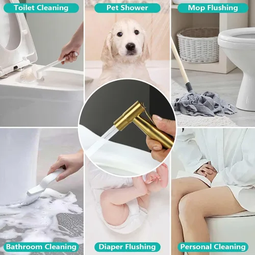 Miniatura 3 de BARROCK Rociador de Bidé para Inodoro, Rociador de Chorro Manual para Inodoros Existentes con Manguera de Bidé, Ducha Musulmana de Presión de Agua