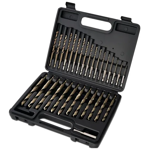 Miniatura 28 de Juego de brocas de cobalto, 13 piezas M35 Juego de brocas de acero de alta velocidad de longitud Jobber para metal endurecido, acero inoxidable
