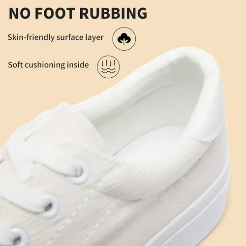 Miniatura 4 de THATXUAOV Zapatillas de deporte de plataforma para mujer, zapatos de tenis blancos casuales de moda