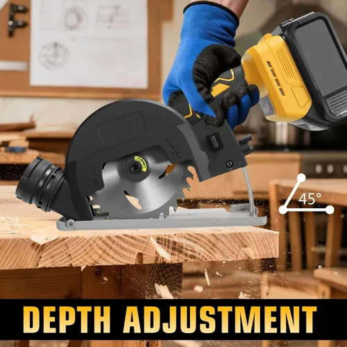 Miniatura 4 de Mini sierra circular para batería Dewalt de 20 V, 12000 rpm, sierra circular pequeña sin escobillas de 4 pulgadas, profundidad de corte de 0.8