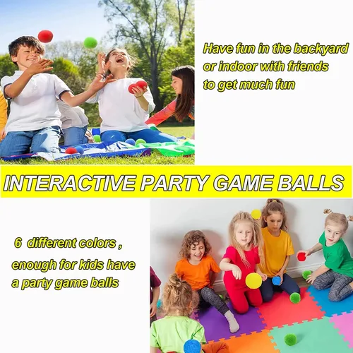 Miniatura 5 de Paquete de 6 bolas de forro polar suave grandes de 5 pulgadas, bolas de juego arcoíris para Dodge Ball, balonmano, campamentos y escuelas