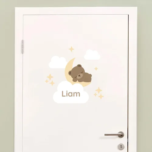 Calcomanías de puerta personalizadas para habitación de niños, calcomanías de pared con nombre personalizado para decoración de habitación de bebés