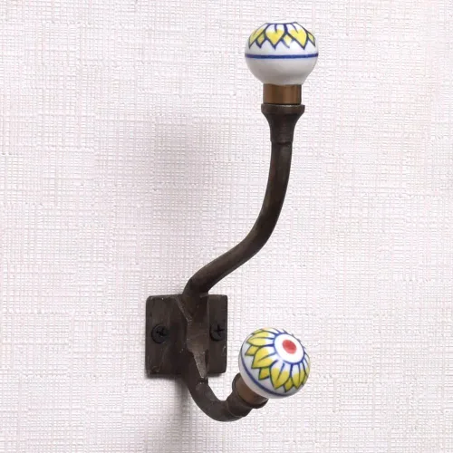 Miniatura 17 de Indian Shelf Ganchos de pared para colgar abrigos, ganchos de pared bohemios negros Perchero de pared Ganchos para colgar toallas Ganchos