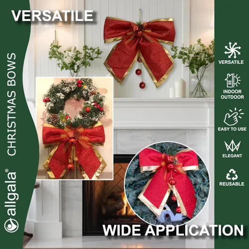 Miniatura 4 de Allgala Arcos decorativos de Navidad para guirnalda de corona, árbol de Navidad (14 pulgadas, grande, 1 paquete)-XBW93042