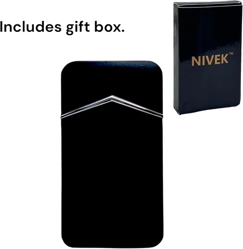 Miniatura 3 de NIVEK Encendedor de llama verde, a la moda, a prueba de viento, botón cromado, recargable, ajustable, compacto, tamaño de bolsillo, multicolor NEGRO