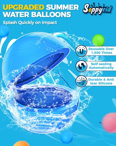 Miniatura 7 de Globos de agua reutilizables, bomba de agua de llenado rápido, fiesta de juguetes de verano, juguetes de piscina para niños, juegos al aire libre