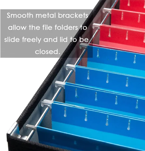 Miniatura 4 de PRANDOM Caja organizadora de archivos, juego de 1 carpeta plegable decorativa de lino para almacenamiento de archivos colgantes con tapas, gabinete