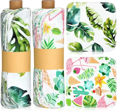 Miniatura 38 de Redbaker 50 piezas de toallas de papel reutilizables, paños de algodón reutilizables sin papel, toallas de papel absorbentes lavables para inodoro