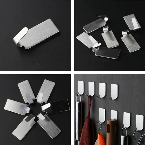 Miniatura 5 de Uonlytech 30 ganchos adhesivos fuertes para pegar en ganchos de entrada, gancho adhesivo de metal, ganchos adhesivos de metal, gancho adhesivo