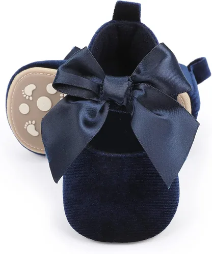 Miniatura 3 de HULYKA Mary Jane - Zapatos planos de goma antideslizantes para recién nacidos zapatos de vestir de princesa para niños pequeños