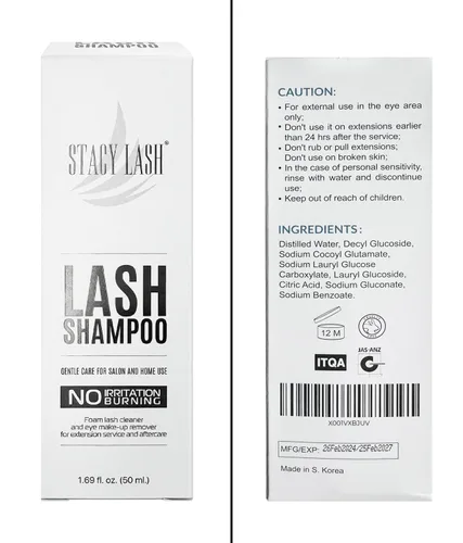 Miniatura 8 de STACY LASH Champú para extensiones de pestañas + cepillo, 1.69 onzas líquidas, limpiador espumoso de párpados, lavado para extensiones y pestañas