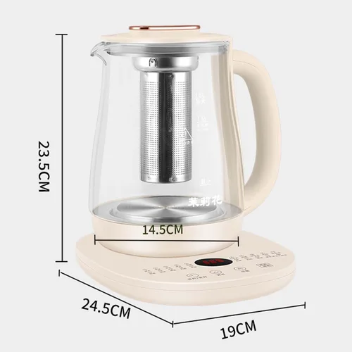Miniatura 2 de Olla para preservar la salud, hervidor eléctrico con control de temperatura, para sopa, gachas, té de hierbas, base de acero inoxidable, panel