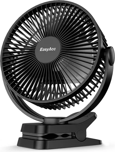 Miniatura 8 de EasyAcc Ventilador de escritorio turbo pequeño de 6000 mAh, máximo 24 horas de tiempo de trabajo, potente flujo de aire de 16 pies, ventilador