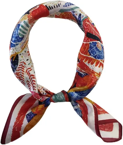 Miniatura 17 de FONYVE Bufandas 100% de seda de morera para mujer, bufanda cuadrada ligera de satén para la cabeza, bufanda pequeña de seda para dormir, 21 x 21