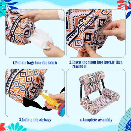 Miniatura 7 de Threehoney Paquete de 2 flotadores grandes para sillas de piscina para adultos, silla inflable de verano, silla flotante de agua, hamaca flotante