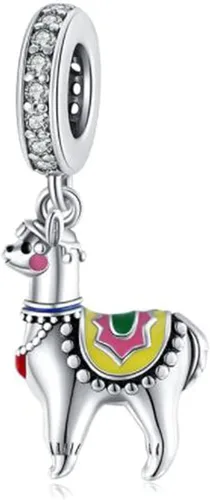 Dijes de unicornio esmaltados coloridos para pulseras Pandora, plata de ley 925, colgantes de animales para pulseras, collar de unicornio, pulseras