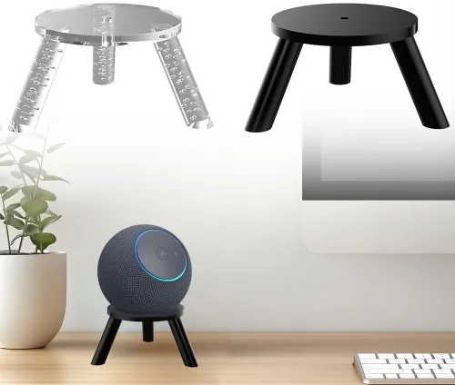 Miniatura 4 de Soporte de escritorio para altavoz Echo Studio/Dot Max / Spot2024, trípode acrílico, elevador de altavoces de mesa, soporte de ahorro de espacio