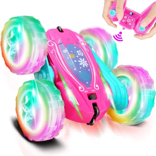 Miniatura 11 de FREE TO FLY Automóvil de control remoto para niños: coches RC de voltereta 360 2.4Ghz, coche de acrobacias giratorio de doble cara para niños de 6 a