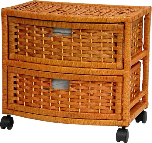 Miniatura 4 de Red Lantern Oriental Furniture - Cofre ocasional de fibra natural de 16 pulgadas, 2 cajones