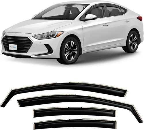CLIM ART Protectores de lluvia increíblemente duraderos en el canal para Hyundai Elantra 2017-2020 Sedán, deflectores de ventana originales, viseras