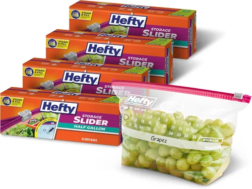 Miniatura 12 de Hefty Slider - Bolsas de almacenamiento para calendario, tamaño de galón, 30 unidades (paquete de 4), 120 en total