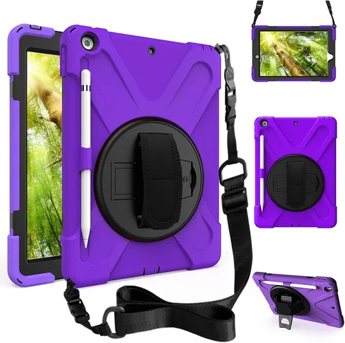 Miniatura 15 de ZenRich Funda a prueba de golpes para iPad de 9ª/8ª/7ª generación de 10.2 pulgadas 2021/2020/2019, Funda resistente de servicio pesado con soporte
