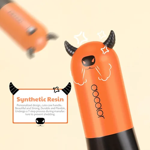 Miniatura 4 de Docolor Brocha profesional para maquillaje facial Kabuki, herramienta cosmética de pelo sintético de alta calidad, cepillo de ventilador Red BULL