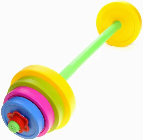 PowerTRC Juguete de playa para niños con barra para ejercicios de simulación, relleno de pesas ajustables con agua o arena, entrenamiento, gimnasio,
