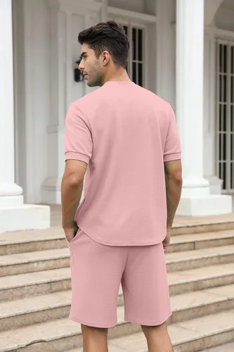 Miniatura 64 de FZNHQL Conjunto deportivo de moda para hombre, 2 piezas, casual, atlético, para correr, manga corta/larga, conjunto para hombre