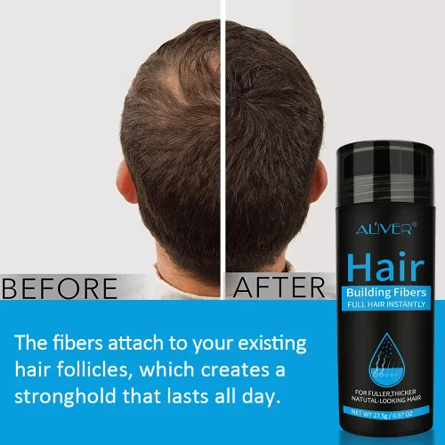 Miniatura 4 de ELAIMEI Fibras de cabello negro para cabello fino, fórmula natural, polvo sin perfume, negro, unisex, adultos, hombres y mujeres