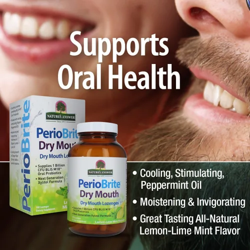 Miniatura 5 de Nature's Answer Periobrite Dry Mouth 100 pastillas sin alcohol Refresca el aliento Elimina la placa Reduce la inflamación de las encías