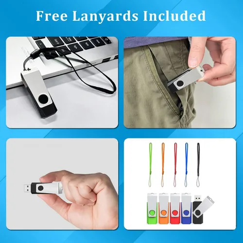 Miniatura 5 de Unidad flash de 16 GB, paquete de 20 unidades de memoria USB 2.0 para almacenamiento de datos y copia de seguridad (colores mixtos)