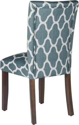Miniatura 101 de Homepop Silla de comedor con detalles festoneados, sillas de comedor Parsons tapizadas, muebles decorativos para el hogar, tejido gris claro