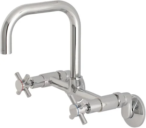 Miniatura 14 de Kingston Brass Concord - Grifo de cocina ajustable de 8 pulgadas para montaje en pared, latón cepillado