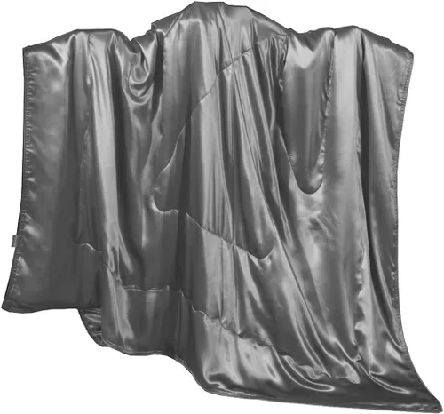 Miniatura 11 de Manta de seda pura, 100% seda de morera por dentro y fuera, manta suave para niños para sofá, cama, sofá de viaje, manta ligera y acogedora
