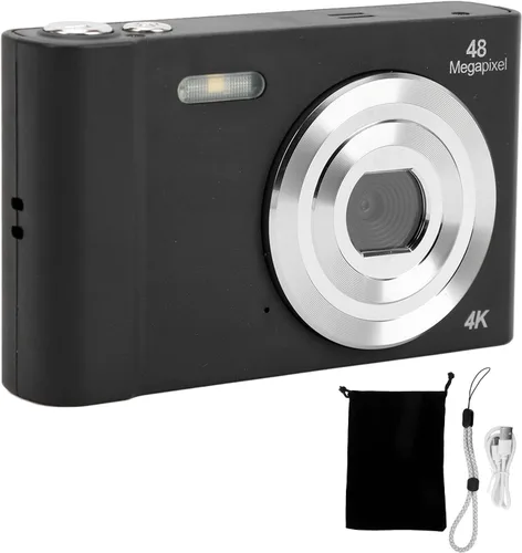 Cámaras digitales 4K, 1080P 48MP Vlogging cámara de video con zoom de 16X, bolsillo de pantalla de 2.7 pulgadas, cámara compacta de disparo de punto