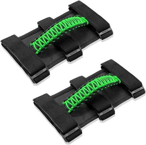 Miniatura 11 de 2x Asas de Agarre de Barra Enrollable para Jeep Wrangler YJ TJ JK JKU JL JLU Sports Sahara Freedom Rubicon Unlimited X Gladiator JT 1955-2022 Negro