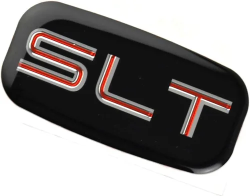 Miniatura 4 de 2 emblemas 3D para cabina SLT, pegatina para pilar del techo con logotipo de letras, reemplazo para 02-07 Yukon Suburban Sierra 03 06 (cromado/rojo)