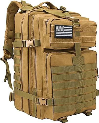 Miniatura 14 de WOLT Mochila táctica para hombres 45L, mochila militar grande de 3 días, mochila de asalto Molle Rucking mochila senderismo supervivencia, negro