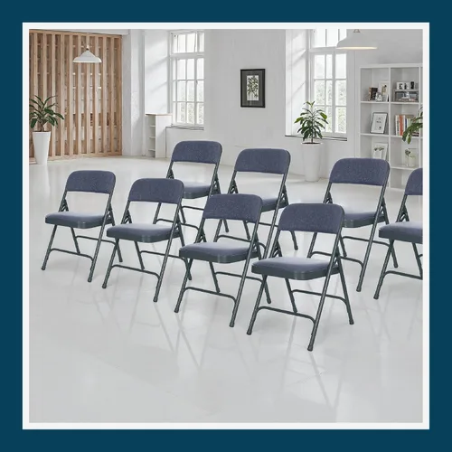 Miniatura 2 de OEF Furnishings Serie OEF2200 - Sillas plegables de doble bisagra acolchadas de tela de alta calidad para servicio pesado