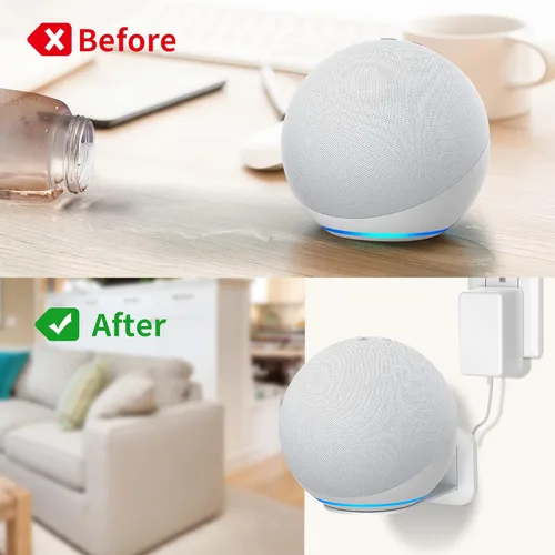 Miniatura 5 de HomeMount Soporte de pared de metal para Google Nest Mini y 4ª generación, soporte de pared para altavoz con gestión de cables para ocultar cables