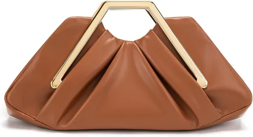 myfriday Elegante bolso de mano fruncido para mujer, bolso de noche suave para boda, fiesta de graduación, eventos formales