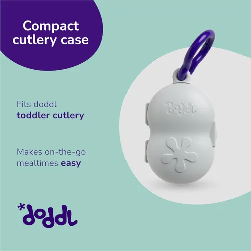 Miniatura 2 de doddl Estuche de utensilios de viaje para niños pequeños, se adapta a juegos de tenedores, cucharas y cuchillos, se engancha a bolsas y cochecitos