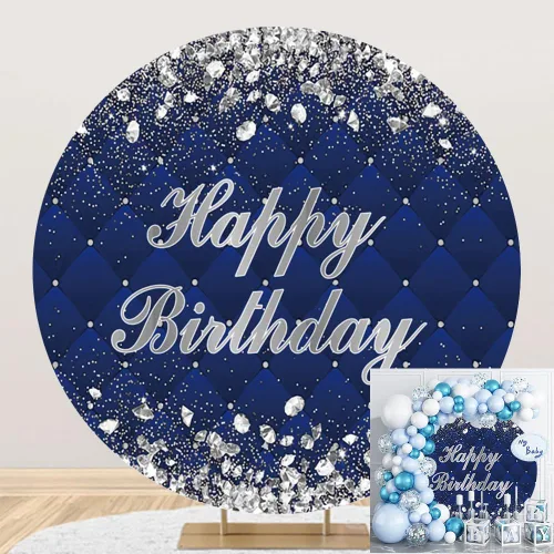 Miniatura 19 de Telón de fondo redondo de poliéster de 5 x 5 pies, fondo redondo negro para fotografía de recién nacido, baby shower, niños, primer cumpleaños