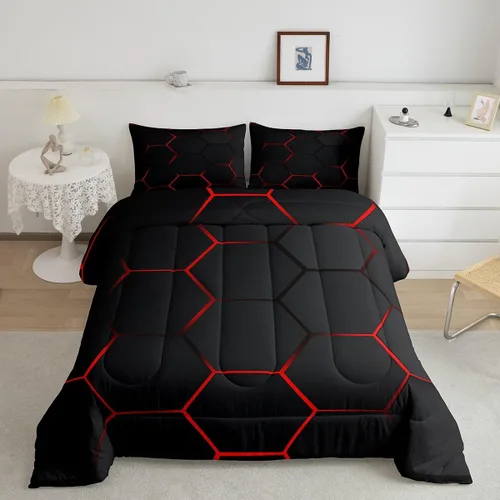 Miniatura 49 de Feelyou Juego de edredón de coche de dibujos animados para niños, edredón de construcción para niños, juego de ropa de cama de camiones y equipos